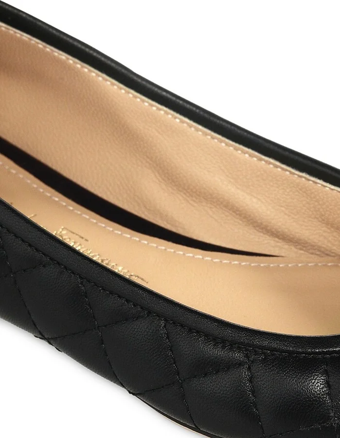 Women's Varina Quilted Leather Ballet Flats - Nero - Size 5.5 - Image 6