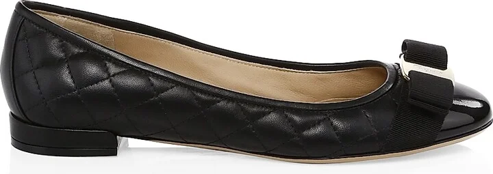 Women's Varina Quilted Leather Ballet Flats - Nero - Size 5.5