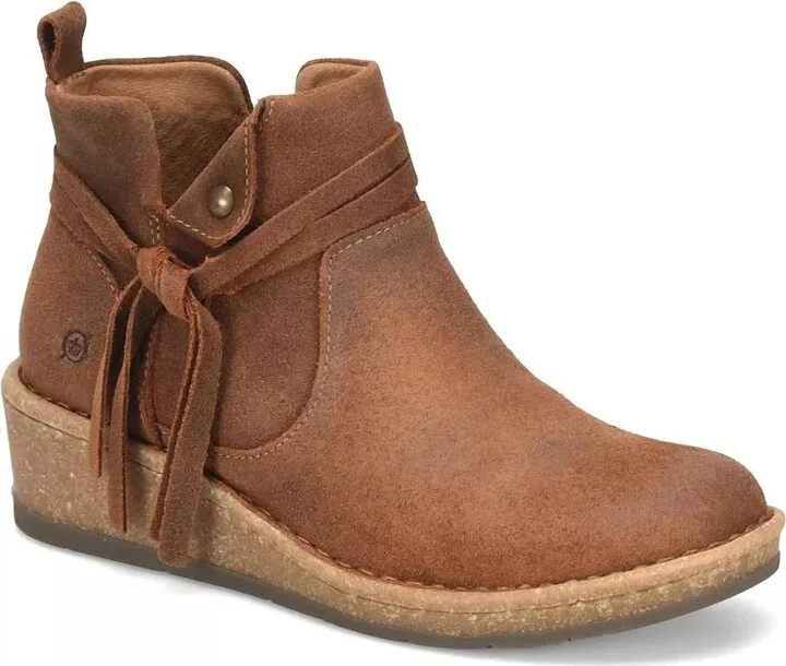Women's Vaughn Distressed Suede Leather Bootie In Brown