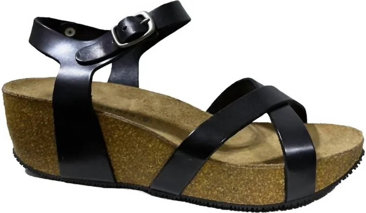 Women's Veda Strap Wedge Sandals In Black
