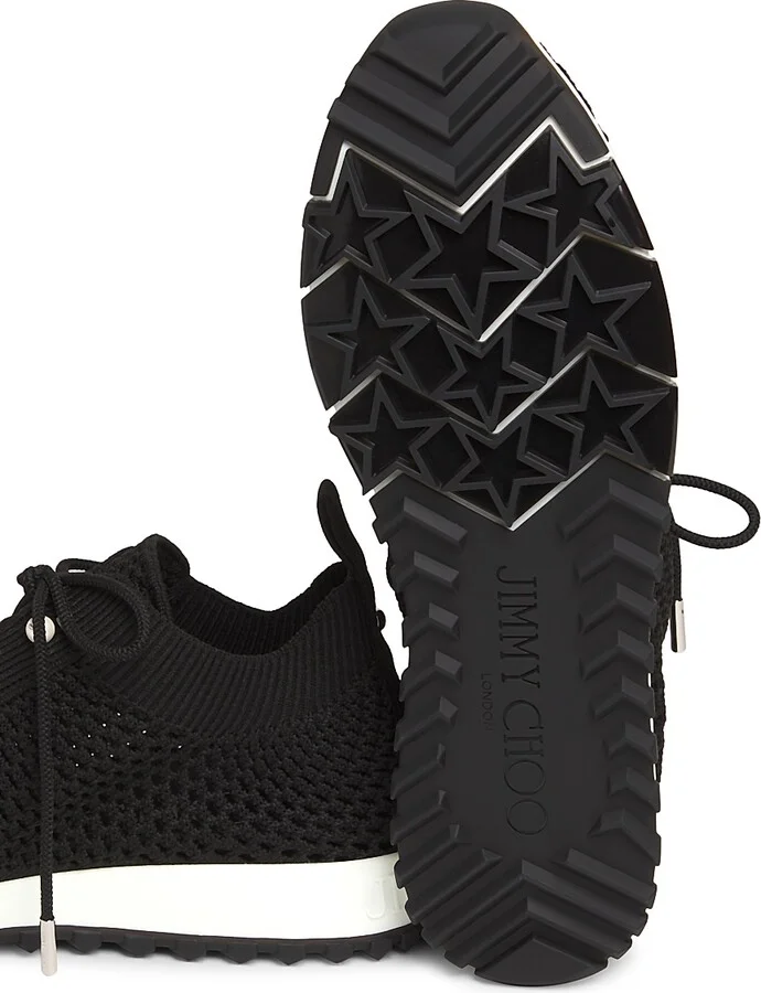 Women's Veles Faux Pearl-Embellished Crocheted Sneakers - Black - Size 5 - Image 5