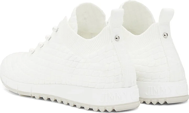Women's Veles Imitation Pearl-Embellished Knit Sneakers - White - Size 5 - Image 3