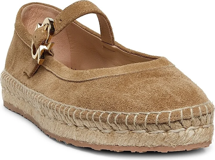 Women's Velour Ribbon-Buckle Suede Ballerina Flats - Camel - Size 5 - Image 2