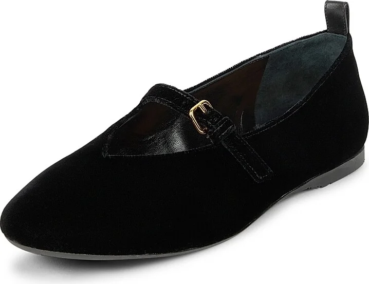 Women's Velvet Ballerina Flats - Black - Size 9.5 - Image 2