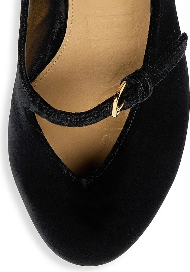 Women's Velvet Ballerina Flats - Black - Size 9.5 - Image 4