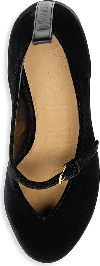 Women's Velvet Ballerina Flats - Black - Size 9.5 - Image 5