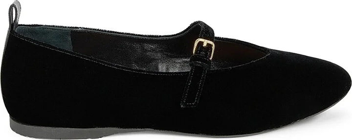Women's Velvet Ballerina Flats - Black - Size 9.5