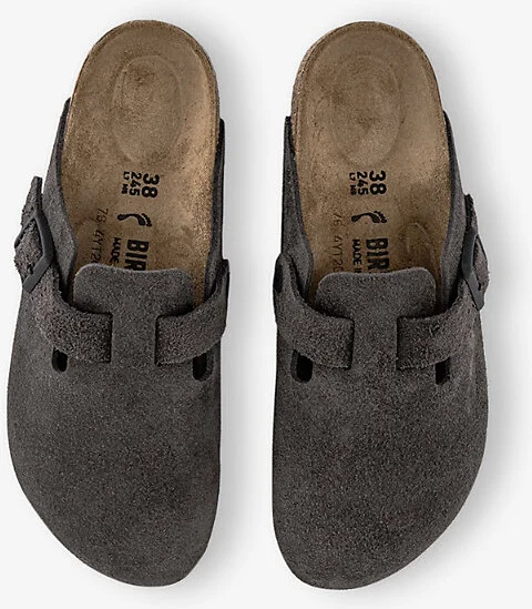 Womens Velvet Grey Boston Regular-Fit Suede Clogs Eur 37 / 4 Uk Women - Image 2