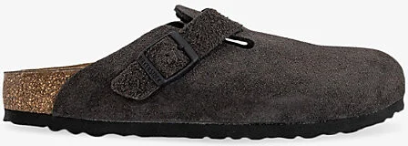 Womens Velvet Grey Boston Regular-Fit Suede Clogs Eur 37 / 4 Uk Women
