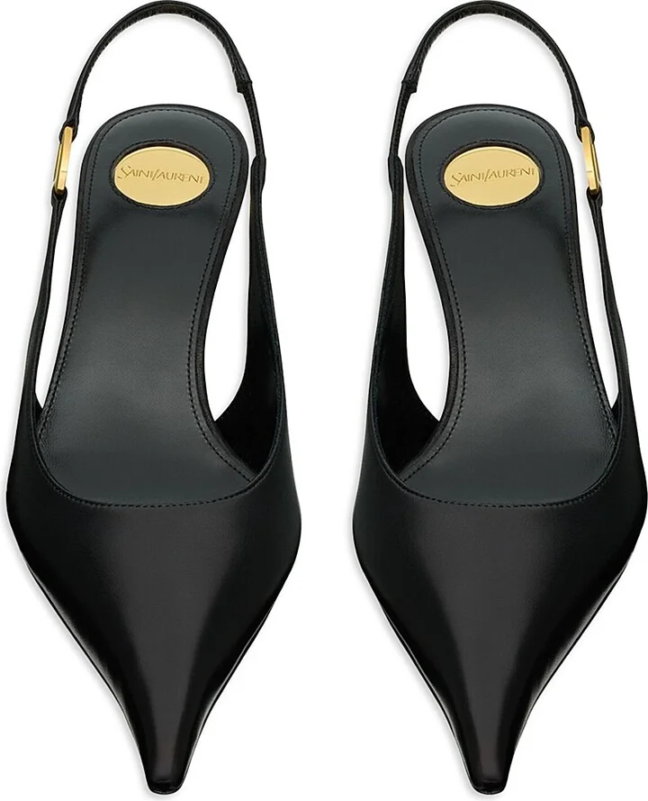 Women's Vendome Slingback Pumps in Smooth Leather - Black - Size 6 - Image 3