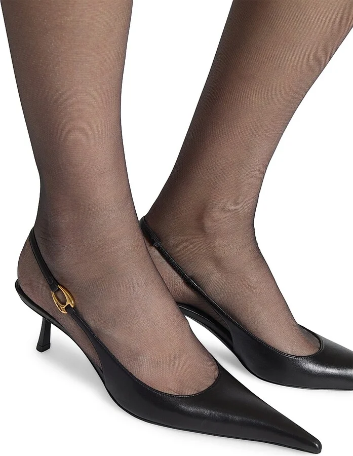 Women's Vendome Slingback Pumps in Smooth Leather - Black - Size 6 - Image 5