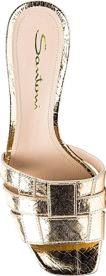 Women's Venere 50MM Metallic Leather Sandals - Gold - Size 6.5 - Image 5