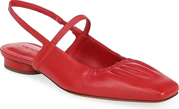 Women's Venice Leather Slingback Flats - Crimson - Size 11 - Image 2