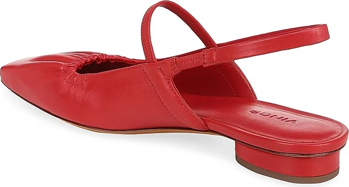 Women's Venice Leather Slingback Flats - Crimson - Size 11 - Image 3