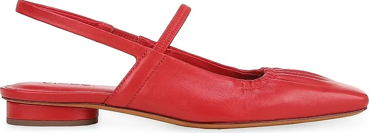 Women's Venice Leather Slingback Flats - Crimson - Size 11