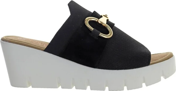 Women's Venti Buckle Wedge Sandal In Black