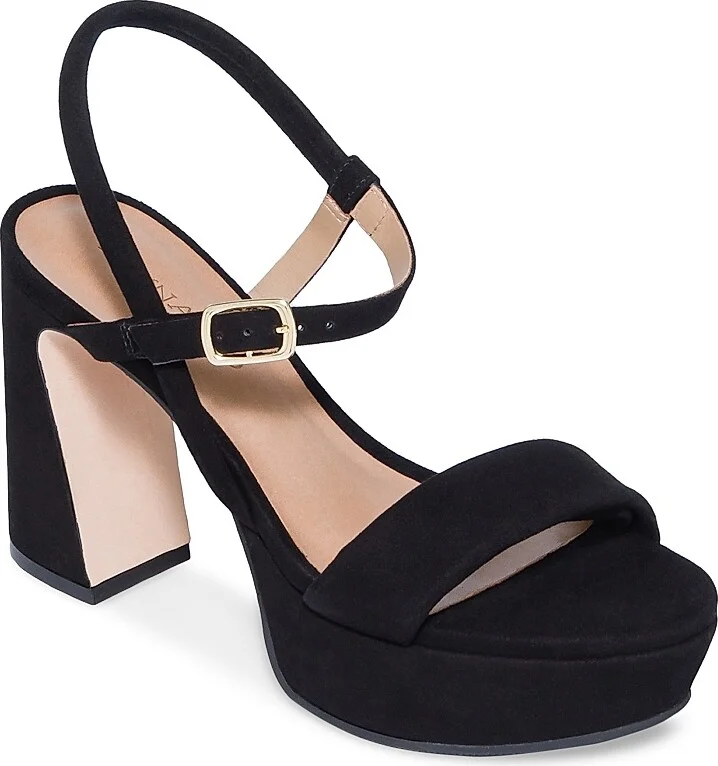 Women's Ventura 95MM Suede Platform Sandals - Black - Size 6 - Image 2