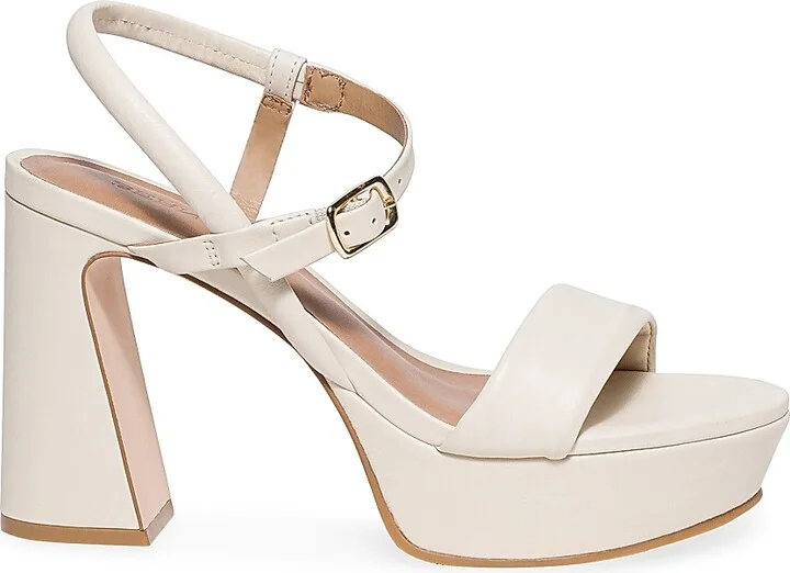 Women's Ventura Leather Platform Sandals - Eggshell - Size 6