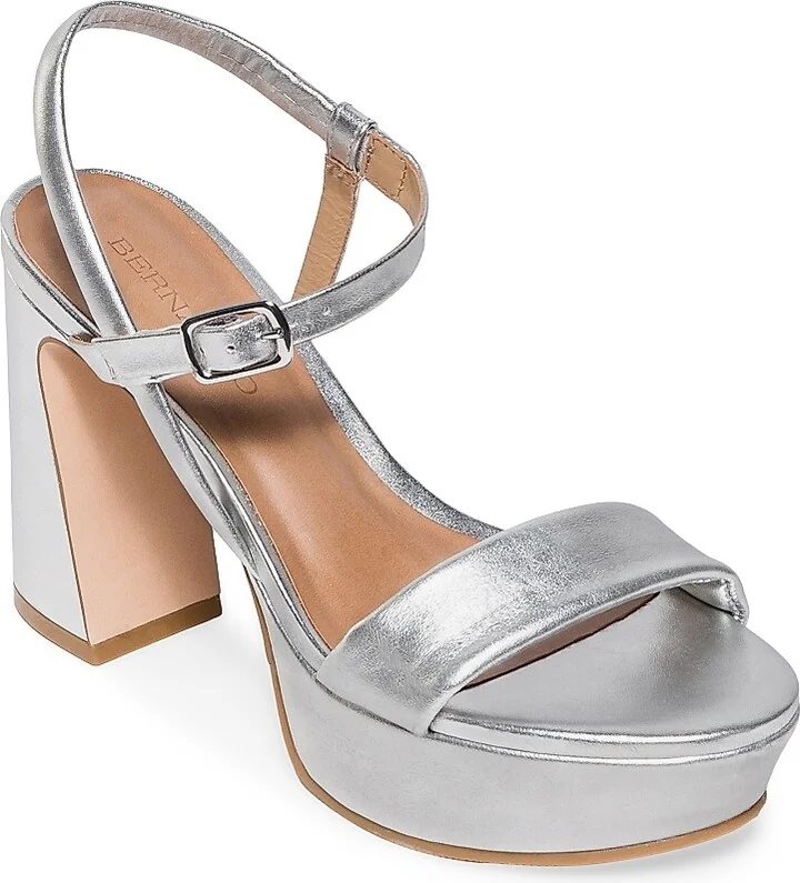 Women's Ventura Leather Platform Sandals - Silver - Size 6 - Image 2