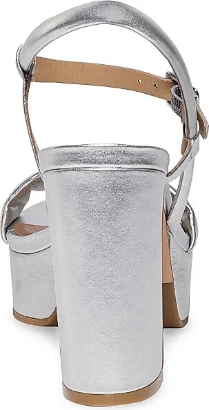 Women's Ventura Leather Platform Sandals - Silver - Size 6 - Image 5