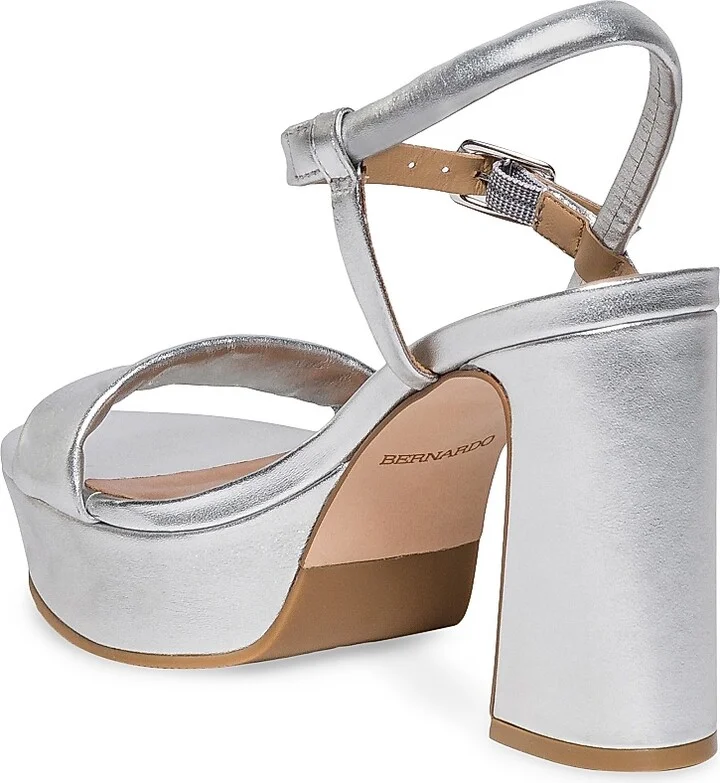 Women's Ventura Leather Platform Sandals - Silver - Size 6 - Image 6