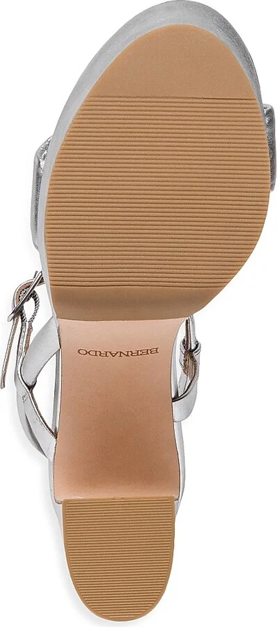Women's Ventura Leather Platform Sandals - Silver - Size 6 - Image 7