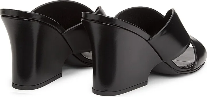 Women's Vera 80MM Heeled Leather Mules - Black - Size 6 - Image 3