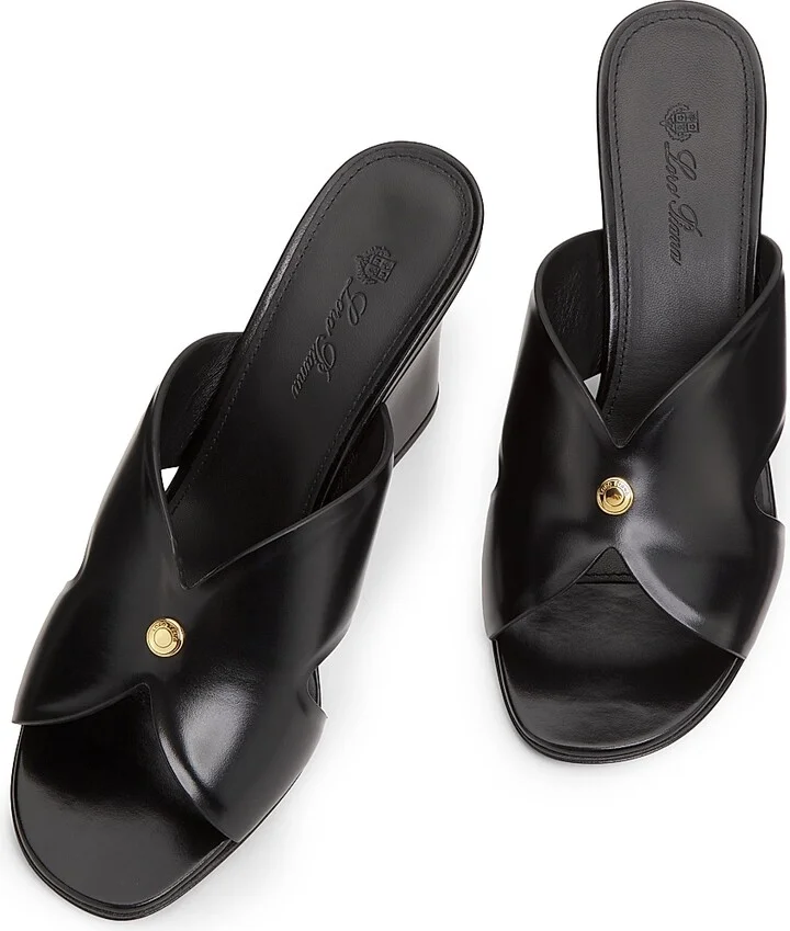 Women's Vera 80MM Heeled Leather Mules - Black - Size 6 - Image 4