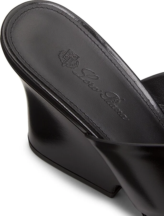 Women's Vera 80MM Heeled Leather Mules - Black - Size 6 - Image 5