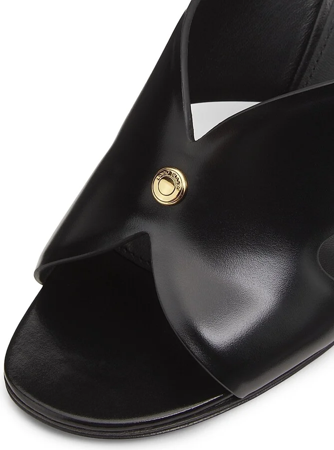 Women's Vera 80MM Heeled Leather Mules - Black - Size 6 - Image 6