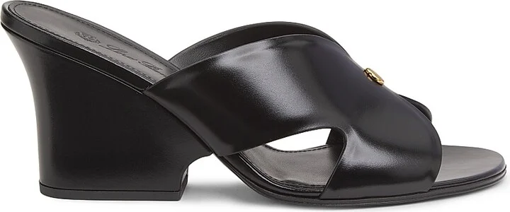 Women's Vera 80MM Heeled Leather Mules - Black - Size 6