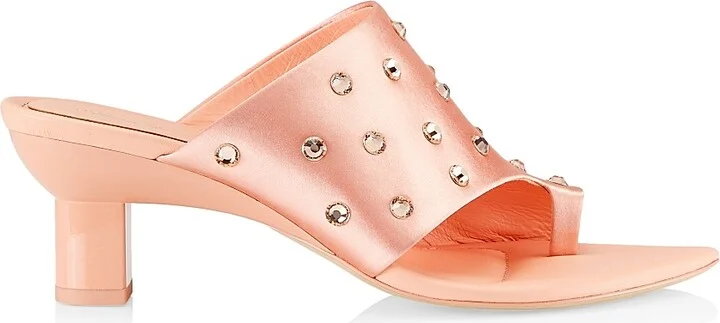 Women's Verona Embellished Satin Sandals - Rose - Size 6.5