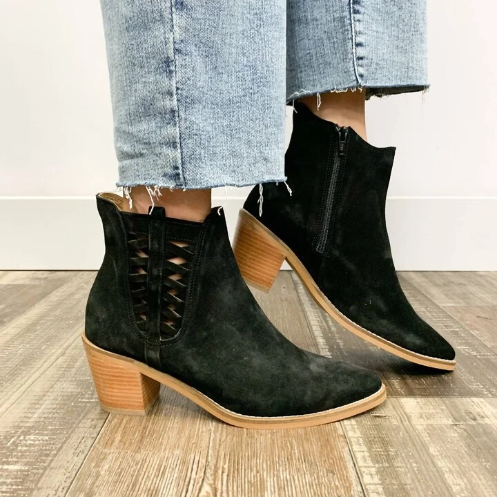 Women's Veronika Ankle Boot In Black Suede