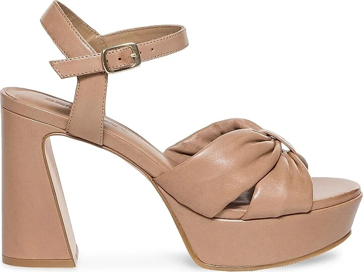 Women's Veronika Leather Platform Sandals - Birch - Size 9.5
