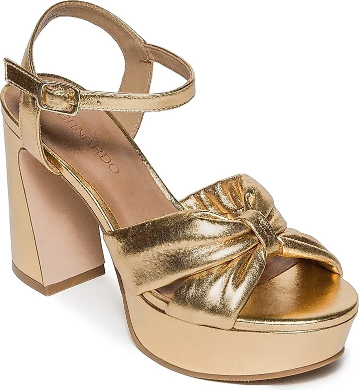 Women's Veronika Metallic Leather Platform Sandals - Gold - Size 6 - Image 2