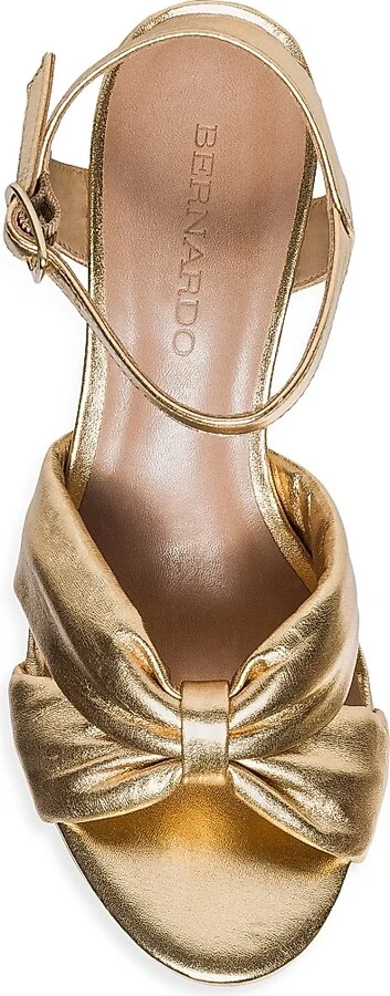 Women's Veronika Metallic Leather Platform Sandals - Gold - Size 6 - Image 3