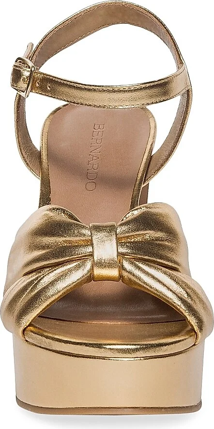 Women's Veronika Metallic Leather Platform Sandals - Gold - Size 6 - Image 4