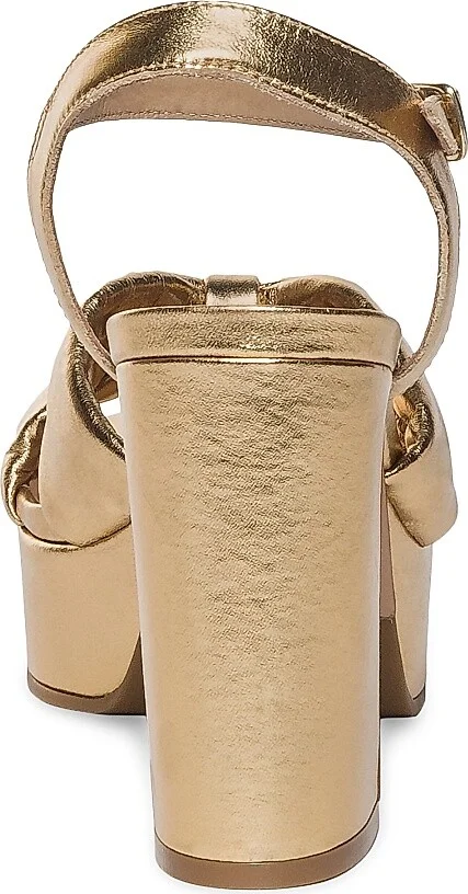 Women's Veronika Metallic Leather Platform Sandals - Gold - Size 6 - Image 5