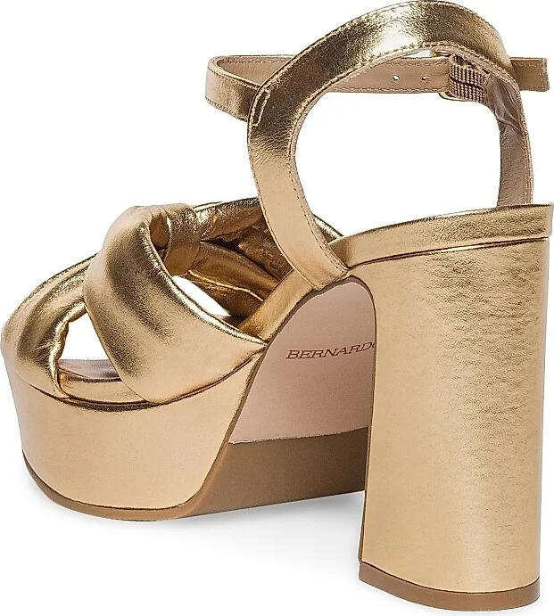 Women's Veronika Metallic Leather Platform Sandals - Gold - Size 6 - Image 6