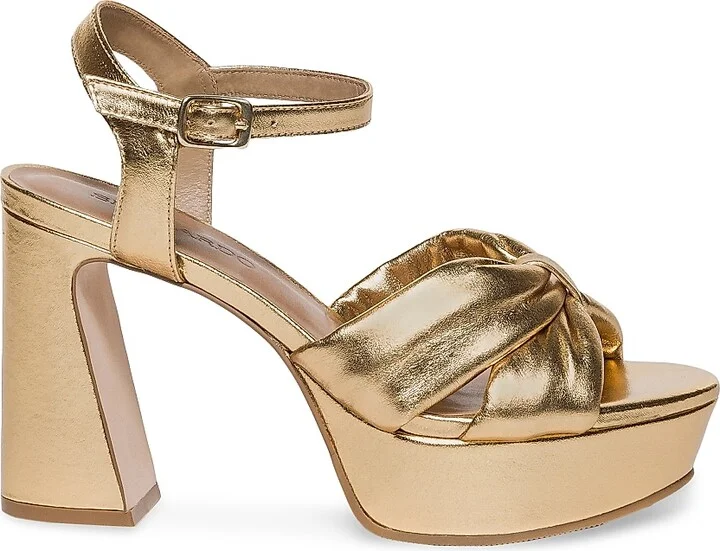 Women's Veronika Metallic Leather Platform Sandals - Gold - Size 6