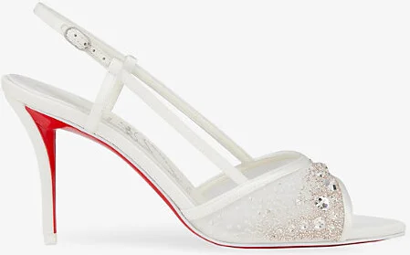 Womens Version Ivory Miss Z 80 Slingback Silk-Blend Heeled Mules Eur 39 / 6 Uk Women