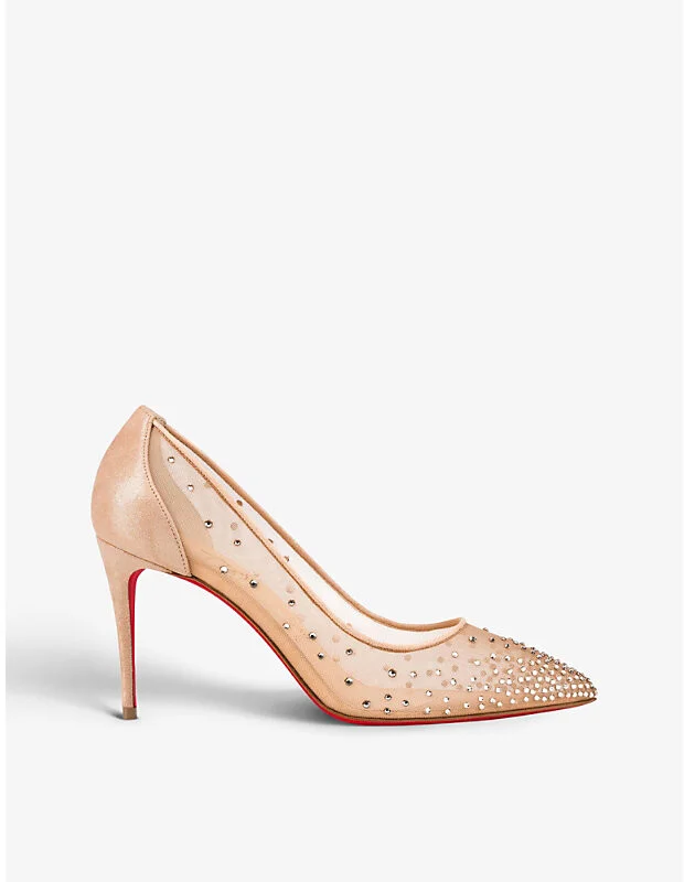 Womens Version Light Silk Follie Strass 85 Suede and Mesh Heeled Courts Eur 37 / 4 Uk Women