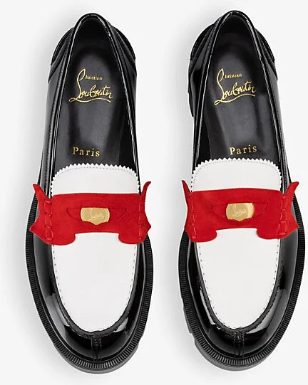 Womens Version Multi Penny Lug Donna Patent Leather Loafers Eur 38/5 Uk Women - Image 2