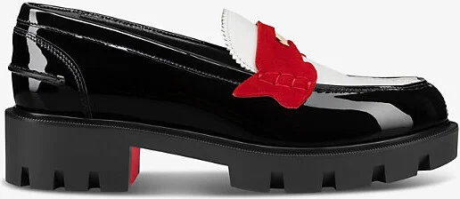 Womens Version Multi Penny Lug Donna Patent Leather Loafers Eur 38/5 Uk Women