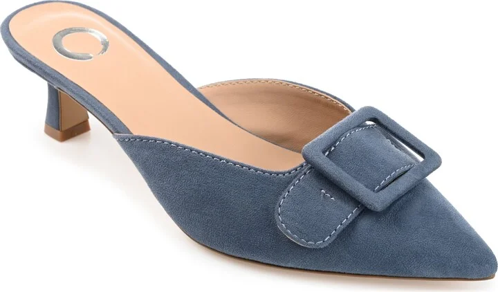 Womens Vianna Kitten Heel Mules Pointed Toe Pumps