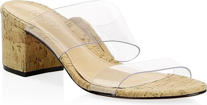 Women's Victorie Vinyl & Leather Cork Mules - Tan - Size 5 - Image 2