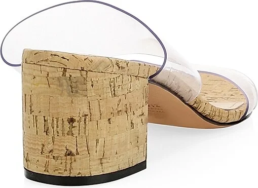 Women's Victorie Vinyl & Leather Cork Mules - Tan - Size 5 - Image 3