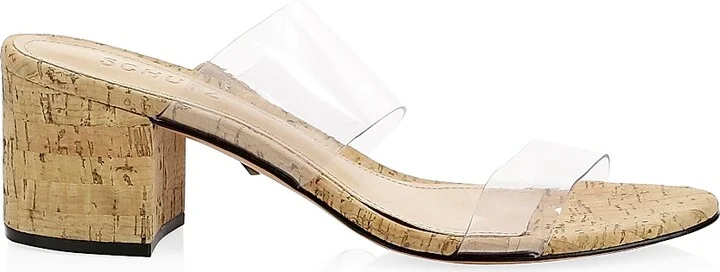 Women's Victorie Vinyl & Leather Cork Mules - Tan - Size 5