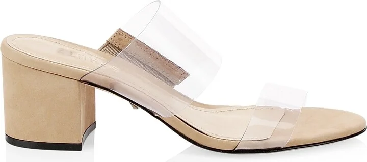 Women's Victorie Vinyl & Suede Mules - Tan - Size 5