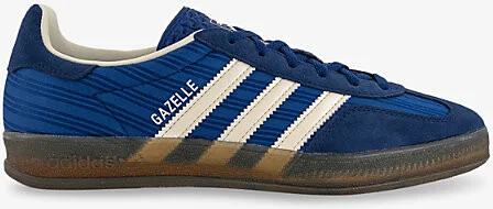 Womens Victory Blue Night Indig Gazelle Indoor Pinstriped Satin and Suede Low-Top Trainers Eur 39 / 6 Uk Women